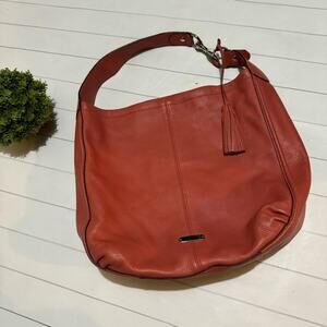 Elegant Orange Leather Shoulder Bag
